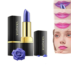 Pintalabios hidratante de larga duración, decoloración mágica Pintalabios que cambia de temperatura de rosa azul con pintalabios resistente al agua, n características