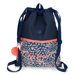 Pepe Jeans Leslie Mochila Saco con Cremallera Azul 35x46 cms Poliéster características
