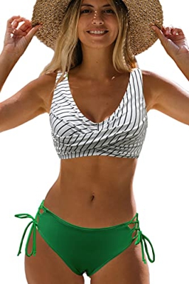 NLAND Conjunto De Bikini De 2 Piezas Bikini Push Up De Mujer Traje De Baño De 2 Piezas con Encaje Ajustable