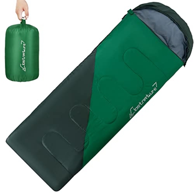 Clostnature Saco de Dormir Ligero para Acampar - Saco de Dormir Rectangular Casual al Aire Libre con Tamaño de Paquete Pequeño para Adultos, Mujeres, 