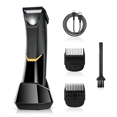 ACWOO Afeitadora Corporal Masculina, Recortadora de Vello Corporal para Hombres, Con Base y Peine de 2 Límites, Cortadora de Cabello área íntima con L