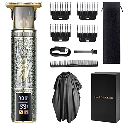 Maquina Cortar Pelo Profesional, 4-in-1 Cortapelos Hombre Inalámbrico, Recortadora de Barba Eléctrica, Recortadora Corporal Hombre, Pantalla Digital L