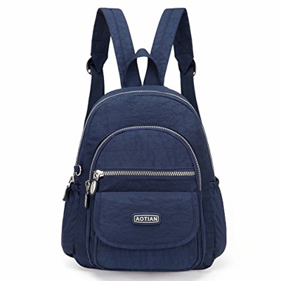 AOTIAN Mujer Mini Nailon Mochilas 7 litros, Azul