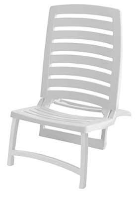GREATOOL Pack 2 Unidades Silla de Playa 42X58X64CM Silla Plegable para Playa, Plástico Resitente, Ligero y Cómodo (Blanco, Pack 2)