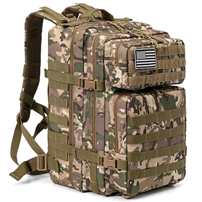QT&QY Mochilas Militares Tácticas 45L Molle Mochila de asalto del ejército Bolsa Bug Out de 3 días mochila de senderismo para acampar