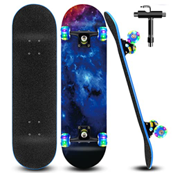 Tabla de Skate Completo Skateboard Niños Monopatin Maple 79 x 20 cm con Rodamientos ABEC-7 y Juego de Herramientas T precio