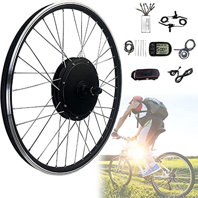 LIMEIDM Kit de conversión de Bicicleta eléctrica 20"/ 24" / 26"/ 27,5" / 28"/ 29" / 700C Cassette de Rueda Trasera para Bicicleta Kit de conversión de