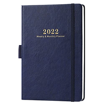 2022 Agenda A5 Semana - de enero de 2022 a diciembre de 2022, papel A5 Premium más grueso con portalápices, bolsillo interior y hojas de notas
