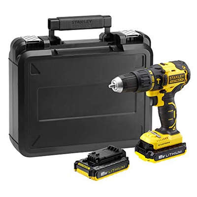 STANLEY FATMAX FMC628D2K-QW - Taladro percutor Brushless 18V, 28.900 ipm, con 2 baterías de litio 2Ah y maletín