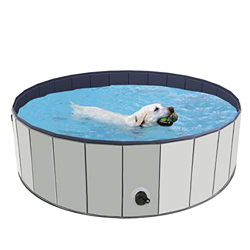 BingoPaw Piscina para Perros, Piscina Perro Plegable Piscina Perros Grandes 120x30 Bañera Infantil para el Uso en Interior Exterior Color Gris Azuel M características