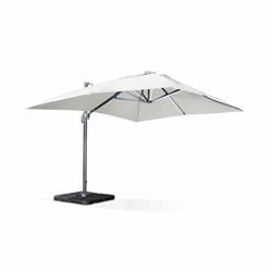 Alice's Garden - Sombrilla, Parasol excéntrico Rectangular, LED, Antracita Crudo, 3x4 m, Base giratoria - Luce en oferta