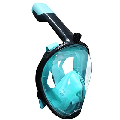 Wsobue Máscara de Buceo, Máscara de Snorkel 180° Panorámica Vista Anti-Niebla Apoyo Camara Deportiva, Anti-Fugas Gafas Snorkel para Adultos y niños