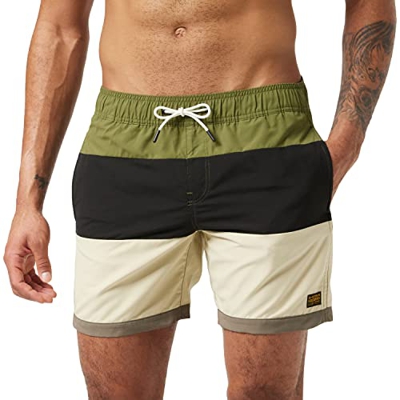 G-STAR RAW, hombres Bañador Dirik Color Block, Verde (bright rovic green A505-3163), XL