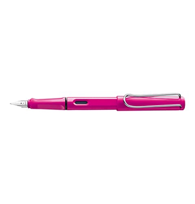 LAMY Safari 013 - Pluma estilográfica moderna en color rosa con agarre ergonómico y diseño atemporal, grosor de punta EF