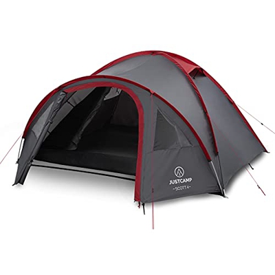 Justcamp Scott 4 Tienda de campana 4 personas con habitáculo, cabina de descanso - gris