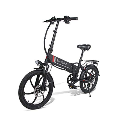 SAMEBIKE 20LVXD30 Bicicleta Electrica Bicicletas Electricas Plegables 48V 10.4AH Bicicleta Plegable con Shimano 7 Velocidades & la Pantalla LCD