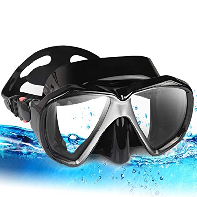 Máscara de buceo con esnórquel, máscara de natación, gafas de buceo antivaho, falda de silicona, vidrio templado, gafas de natación para adultos y jóv