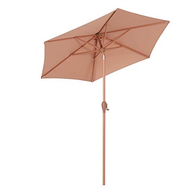 Sekey® Sombrilla Parasol para terraza jardín Playa balcón Piscina pati, Protector Solar UV50+ Ocre Oscuro