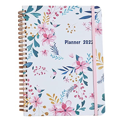 Agenda 2022 – Agenda académica A5 semanal y mensual de enero de 2022 a diciembre de 2022 con pestañas mensuales y bolsillo interior, 21,5 x 15,7 cm (p