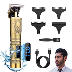 Maquina Cortar Pelo, Cortadora de Cabello Profesional, Cortapelos Hombre con peines guía, Carga Rápida USB Inalámbrica Recortador Pelo Barba (Oro) características