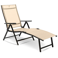 MaxxGarden Tumbona Plegable - Tumbona de jardín Plegable - para la Playa, el Camping, el balcón, etc. Capacidad de 110 kg, Tumbona de Exterior - Color características