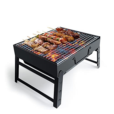 Parrilla de barbacoa, portátil, plegable, de carbón de leña, mesa de acero inoxidable, para ahumar al aire libre, para picnic, jardín, terraza, campin