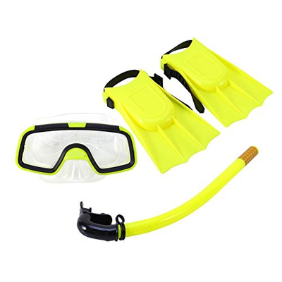 Wallfire Conjunto de Snorkel para niños Aletas de Silicona para niños de natación Liviana con Gafas de Buceo con Snorkel máscara de Snorkel con máscar