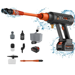 Hidrolimpiadora a Batería, Bravolu MAX 580 PSI Hidrolimpiadora de Alta Presión Portátil con Kit, Limpiadoras a presión con Batería de 4.0Ah y Boquilla características