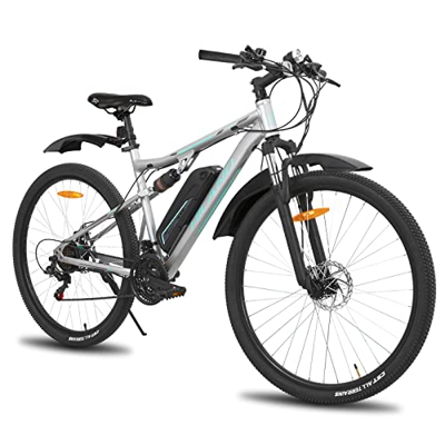 HILAND 29 Pulgadas Bicicleta Eléctrica, Bicicleta De Montaña Eléctrica para Mujeres y Hombres, Bicicleta Eléctrica De Suspensión Completa con Motor De