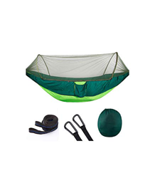 Grupo K-2 Riscko Hamaca con Mosquitero Verde de Nylon y Tela de Paracaídas Ligera con Malla y Cremallera Reversible para Camping de 290cm x 140xm Seca características