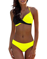 UMIPUBO Mujer Bikini Traje de Baño con Cuello en V Bikinis Sujetador Dos Piezas Push-up Sexy Ropa de Playa Falda de Playa Tops y Braguitas (G,M) en oferta
