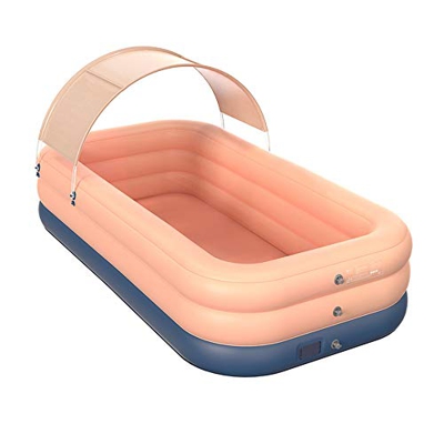 TTLIFE Piscina para niños Piscina Inflable Piscina para niños Sombrilla Grande con Bomba de Aire inalámbrica Piscina Rectangular para niños Botes infl