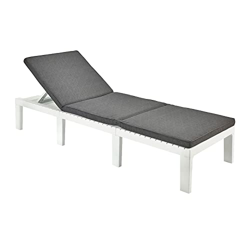 Tumbona Plegable Ajustable 5 Posiciones con Cojines Haiti Blanca Progarden en oferta