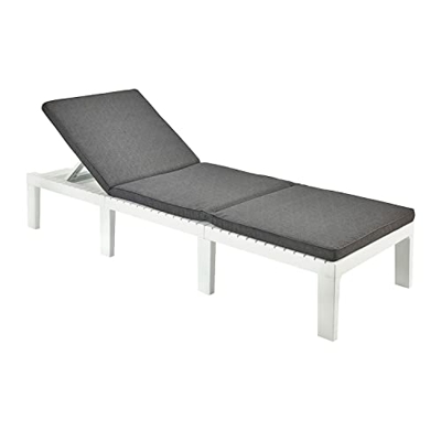 Tumbona Plegable Ajustable 5 Posiciones con Cojines Haiti Blanca Progarden