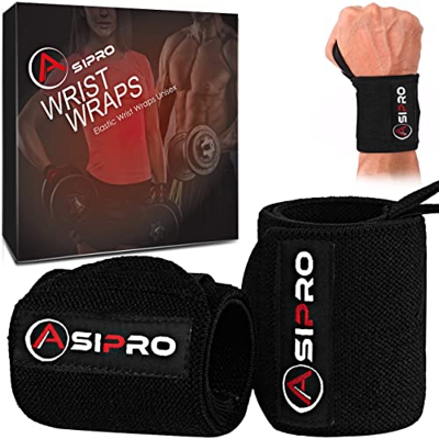 ASIPRO Muñequeras Gym Hombre y Mujer Soporte de Muñeca con Agarre Pulgar Wrist Wraps Gym Muñequeras para Cross Training, Musculación, Gimnasio, Boxeo,