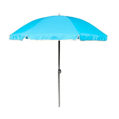 Sombrilla Parasol Color Lisa para Playa Tejido 100% Oxford con Funda y Soporte - Protección Solar UPF 50+ (Azul, Ø220cm)
