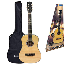 LEXIBOOK- Guitarra Acústica, 91 cm, Guía de Aprendizaje, 6 Cuerdas de Nylon, Funda de Transporte incluida, Madera/Negro precio