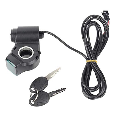 Keenso Voltímetro de Acelerador de Bicicleta eléctrica con Pantalla de Voltaje Digital y Bloqueo para Triciclo de Scooter de Bicicleta eléctrica de 12