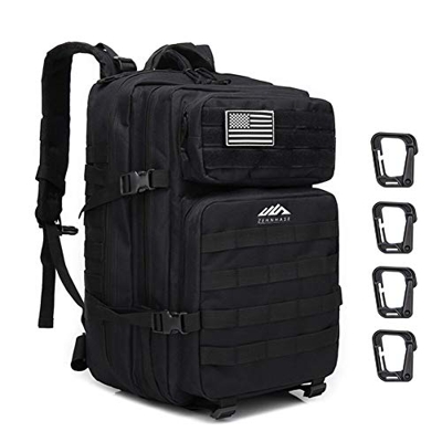 ZEHNHASE Mochila Táctica Impermeable 45L Gran Capacidad Nylon 600D Múltiples Bolsillos para Senderismo Acampada, Montañismo, Caza, Aire Libre Ciclismo