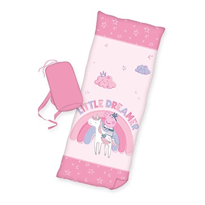 Herding Peppa Pig - Saco de dormir (70 x 170 cm, cremallera lateral, 100% poliéster)