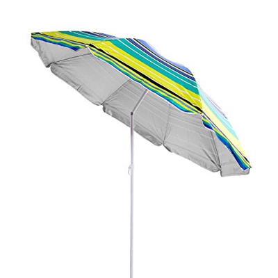 LOLAhome Sombrilla Playa Parasol Amarilla de Nylon de Ø 180 cm