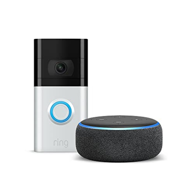 Ring Video Doorbell 3 de Amazon + Echo Dot (3.ª generación) - Altavoz inteligente con Alexa | Vídeo HD, detección de movimiento avanzada e instalación