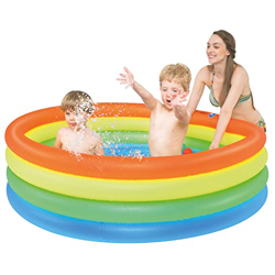 TOUCHXEL Piscina infantil hinchable, 150 x 40 cm, redonda para niños, 4 anillas, piscina hinchable pequeña sobre suelo con parches de reparación para  precio