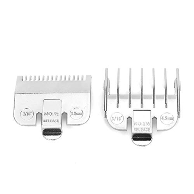 Accesorio de peine clipper universal para Wahl, guía de corte profesional de acero inoxidable 1.5MM + 4.5MM(Plata de galvanoplastia)