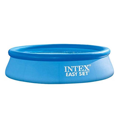 Intex Piscina Hinchable Redonda 244x61 cm Ensamblaje con Anillo de Aire Inflable para Diversión Verano Niños y Familia en Jardín Terraza Patio Soporte
