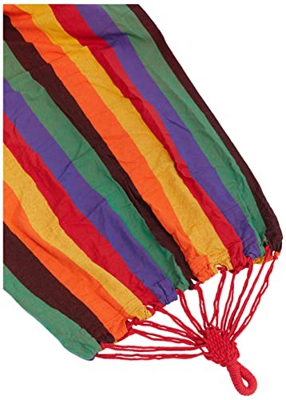 SONGMICS Hamaca Colgante Tejido Polialgodón Relajar en Jardín Camping 210 x 150 cm Carga de 300 kg Colorido GDC210