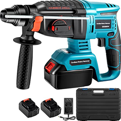 VEVOR Martillo Perforador 18 V Velocidad sin Carga 0-1400 rpm Martillo Taladro Atornillador 4 Funciones en 1 con 2 Baterías 220x340x80 mm Taladro a Ba en oferta
