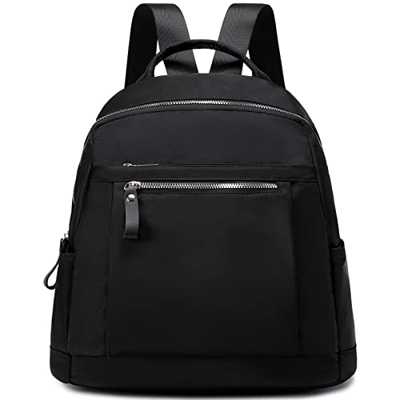 Myhozee Mochila Mujer Pequeña Casual Bolso de Hombro Nylon Impermeable Bolsos Escolar, Informal Mochilas para Mujer antirrobo Negra