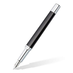 STAEDTLER Triplus 474 F09-3 - Pluma estilográfica, color gris antracita, carcasa metálica en forma triangular ergonómica, plumín de acero F, con cartu en oferta
