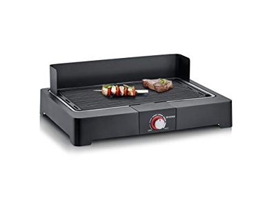 Severin Barbacoa eléctrica de sobremesa con Placa de Parrilla acanalada para interior y exterior PG 8567